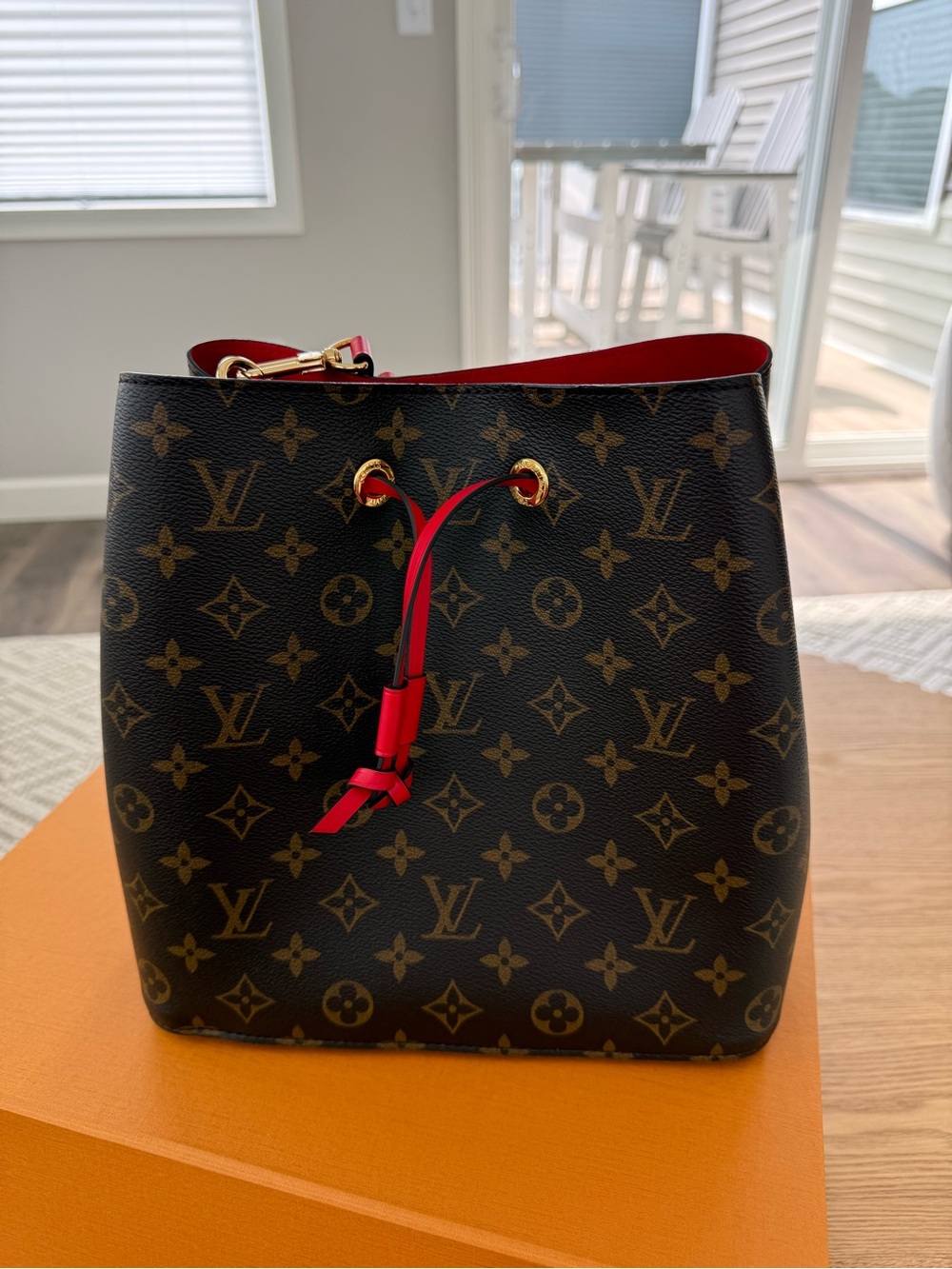 Louis Vuitton NeoNoe MM Monogram Coquelicot Bag